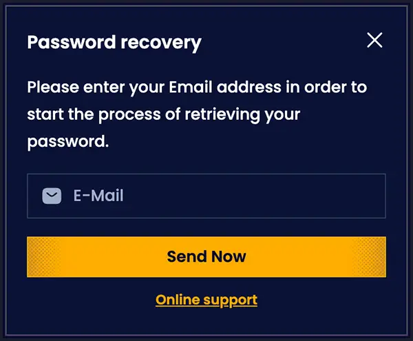 password recovery trino casino